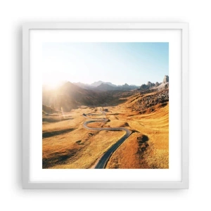 Poster in einem weißen Rahmen - In einem goldenen Tal - 40x40 cm
