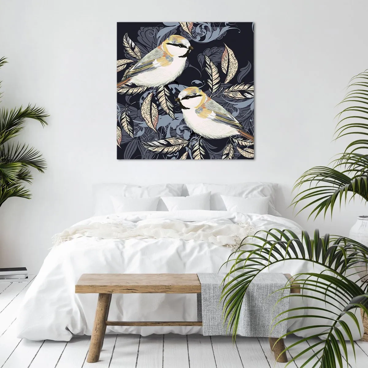 Bild auf Leinwand - Leinwandbild - Gelb-blauer Triller - 40x40 cm