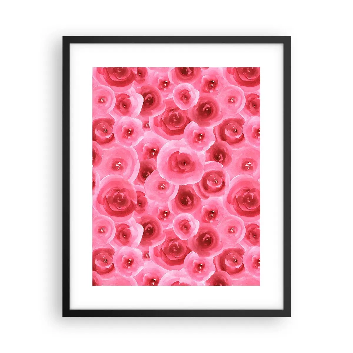 Poster in einem schwarzem Rahmen - Oben und unten Rosen - 40x50 cm