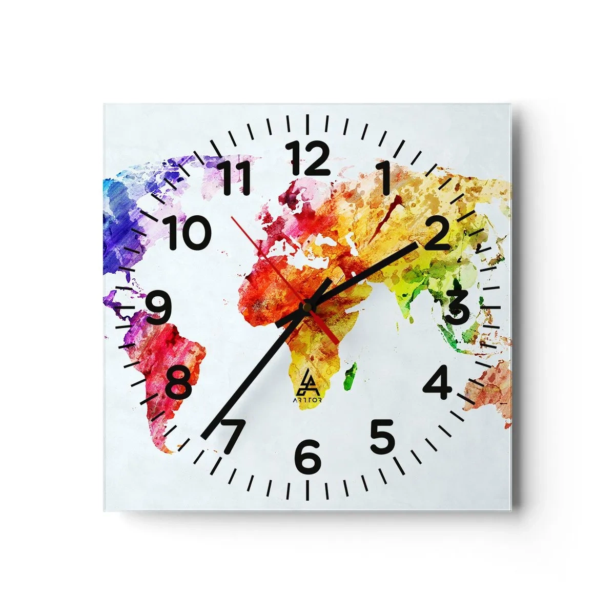 Wanduhr - Glasuhr - Alle Farben der Welt - 30x30 cm