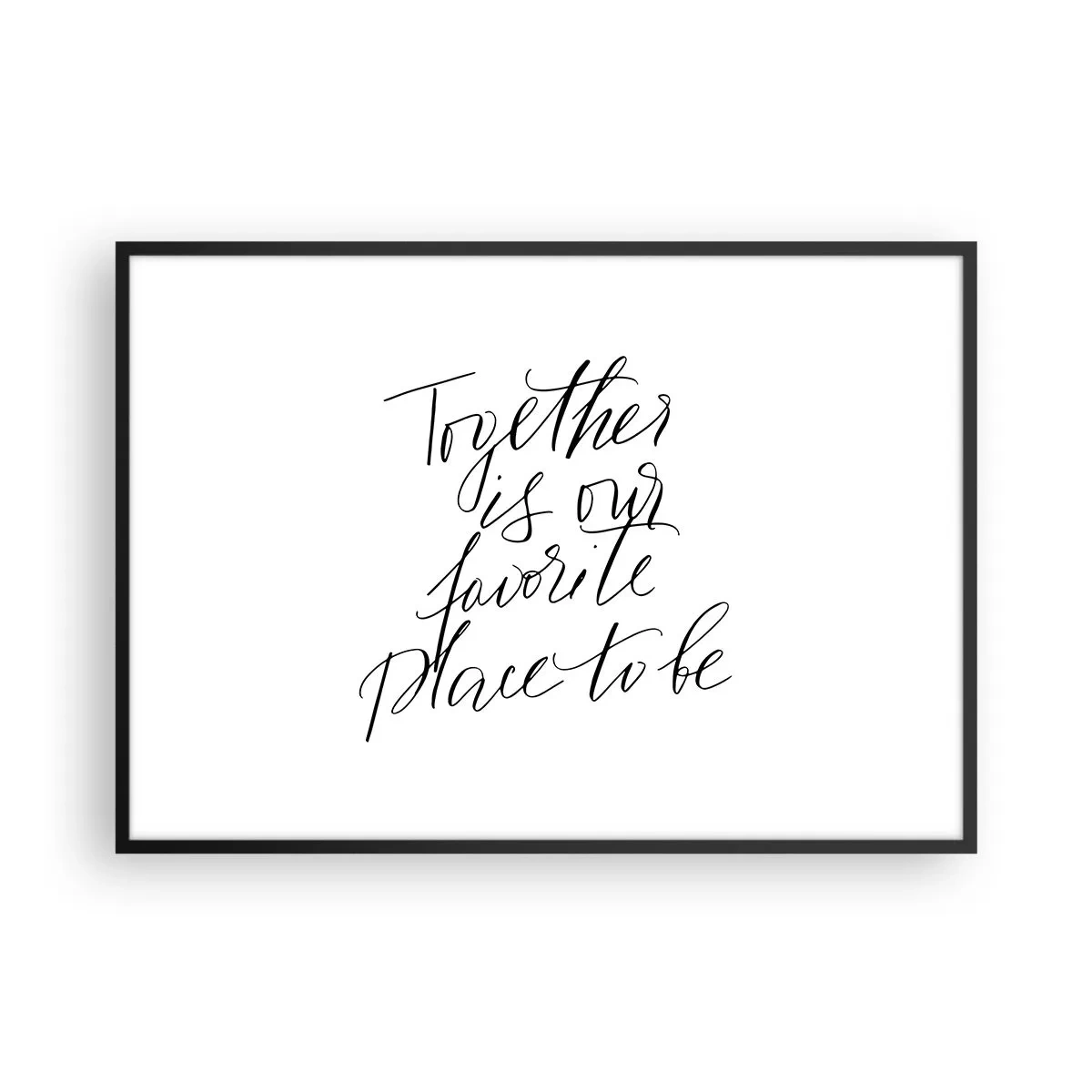 Poster in einem schwarzem Rahmen - Typografische Inschrift im eleganten Stil auf weißem Hintergrund - 100x70cm - Fühlst du das auch? - Moderne Wanddekoration für Wohnzimmer und Schlafzimmer ARTTOR