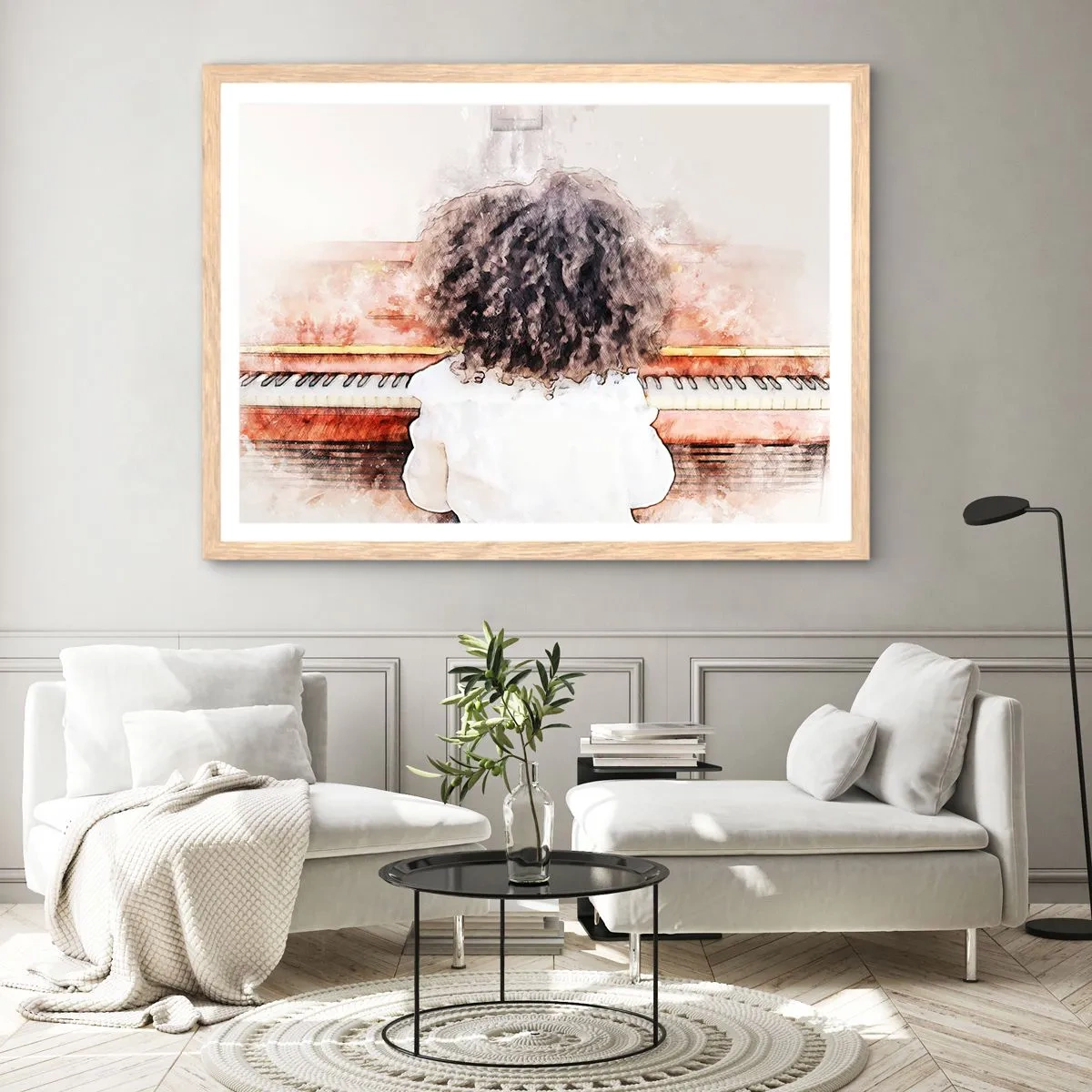 Poster in einem Rahmen aus heller Eiche - In der neuen Welt - 50x40 cm