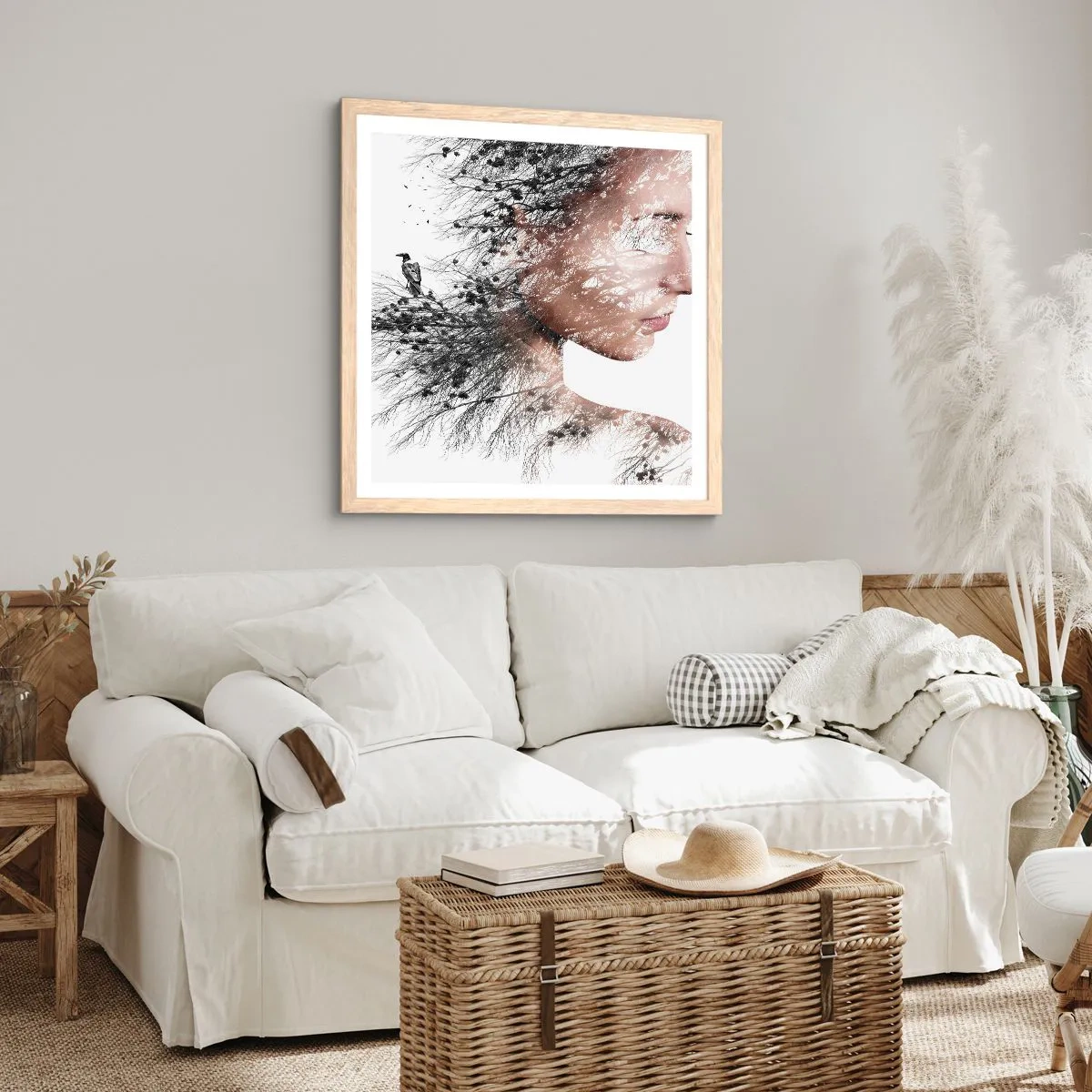 Poster in einem Rahmen aus heller Eiche - Der Geist des Waldes - 50x50 cm
