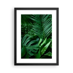 Poster in einem schwarzem Rahmen - Eingebettet ins Grüne - 30x40 cm