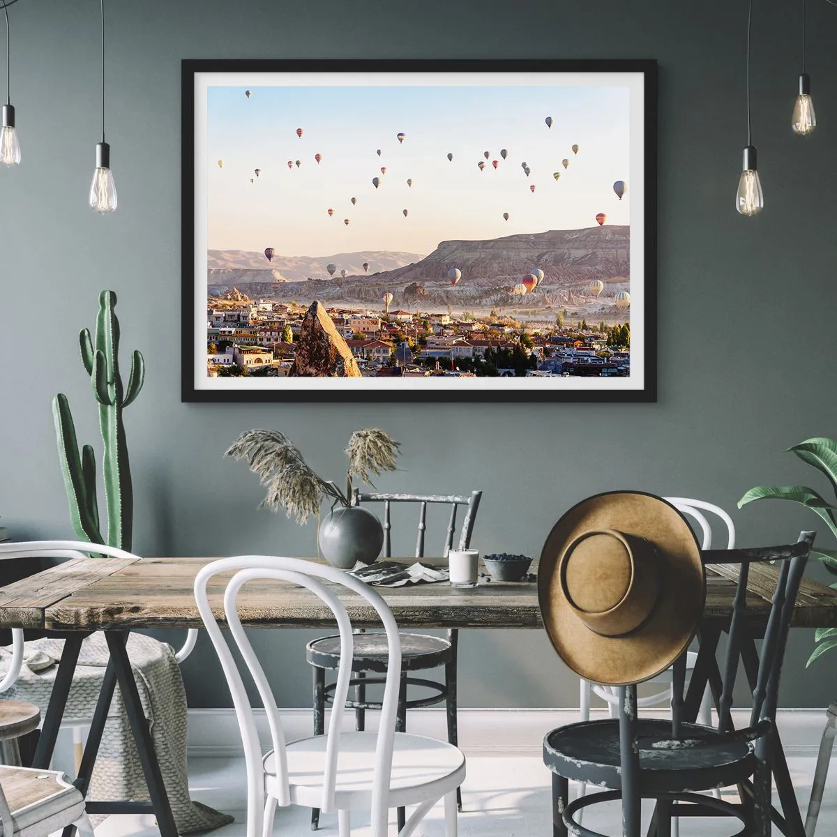 Poster in einem schwarzem Rahmen - Wie Schiffe am Himmel - 91x61 cm