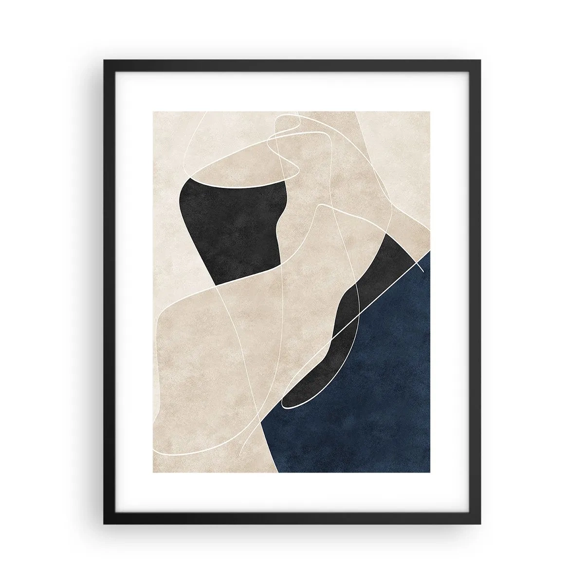 Poster in einem schwarzem Rahmen - Abstrakte Komposition – Farbkontrast - 40x50 cm