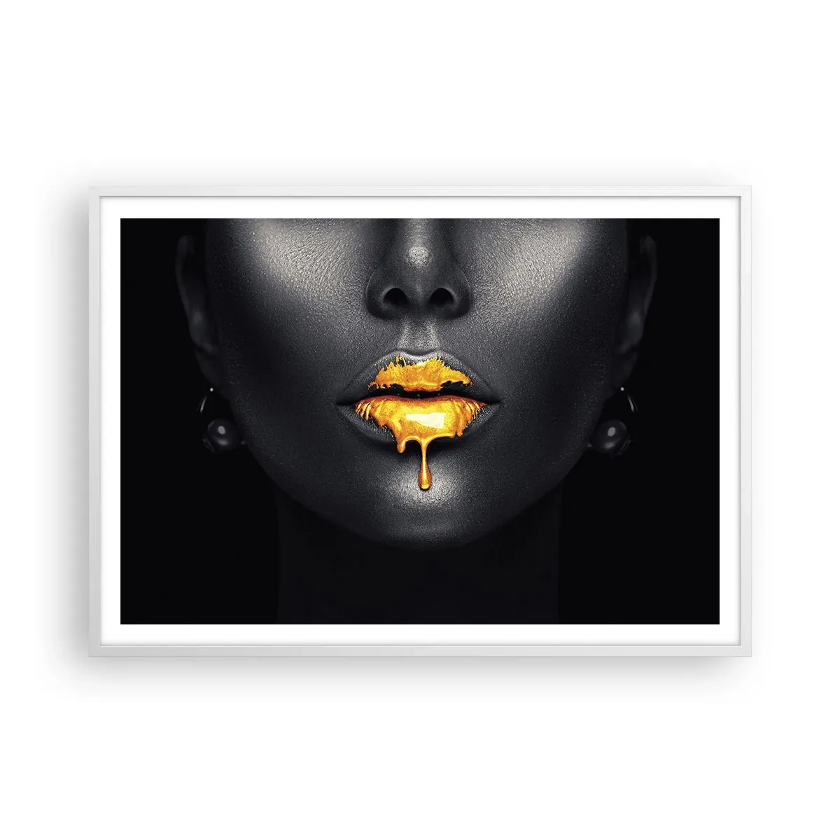 Poster in einem weißen Rahmen - Goldmaul - 100x70 cm