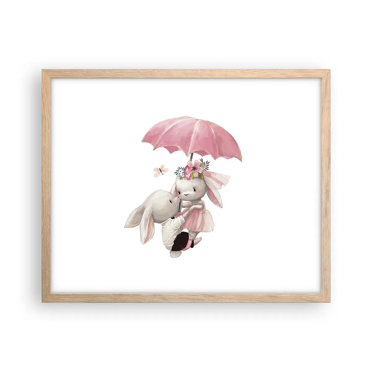 Poster in einem Rahmen aus heller Eiche - Das ist eben Liebe - 50x40 cm