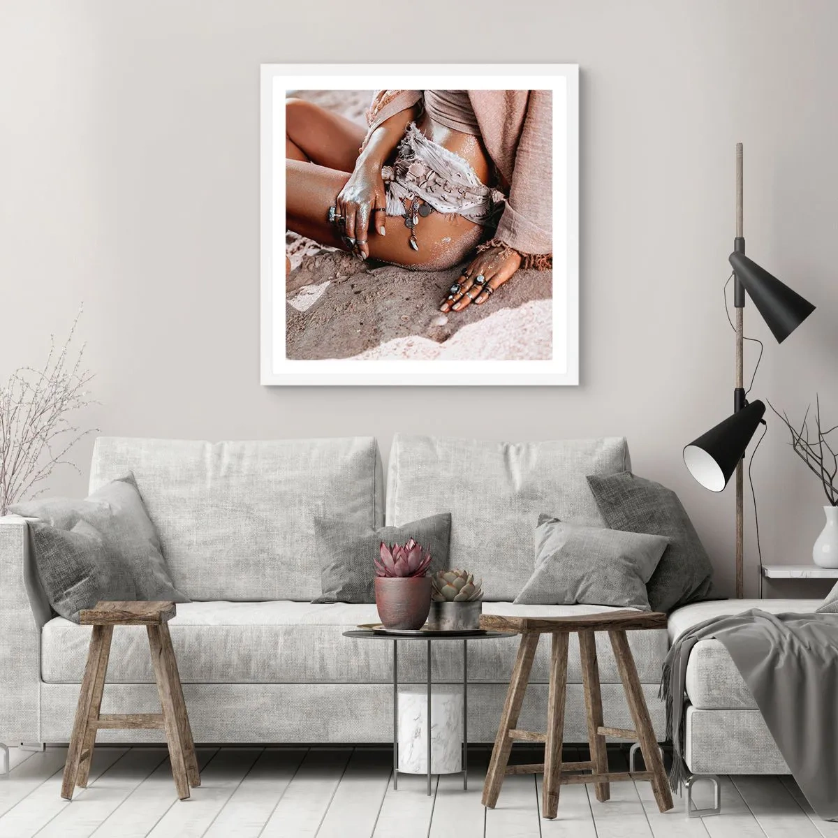 Poster in einem weißen Rahmen - Von den Wellen geworfen? - 50x50 cm