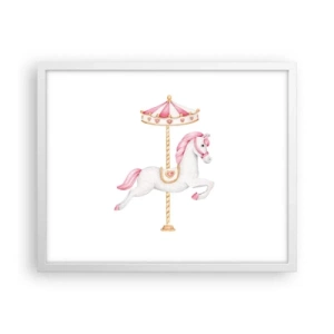 Poster in einem weißen Rahmen - Er legte los - 50x40 cm