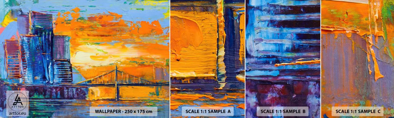 Fototapetenmuster Standard Eco - Kultur und Natur - Abstraktion, Stadt, Stück - 100x30 cm