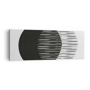 Bild auf Leinwand - Leinwandbild - Zwei überlappende Kreise mit schwarzen und weißen Linien - 140x50cm - Sein Alter Ego - Moderne Wanddekoration für Wohnzimmer und Schlafzimmer ARTTOR