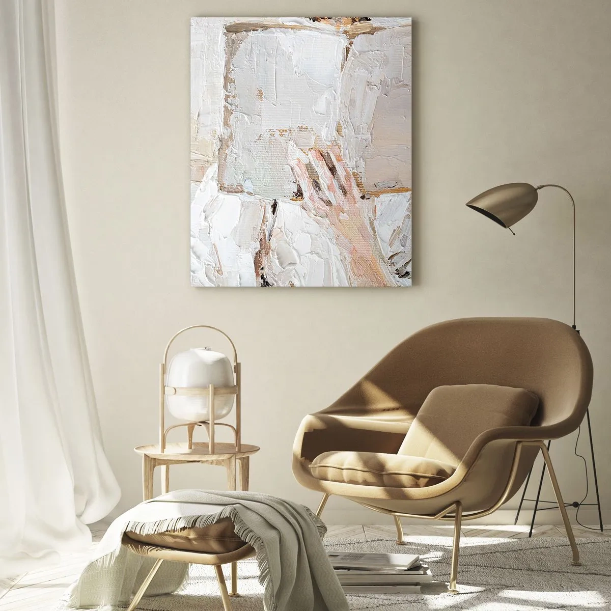 Glasbild - Bild auf glas - Ein impressionistisches Gemälde einer Hand, die ein offenes Buch hält. - 70x100cm - In einer anderen Welt - Moderne Wanddekoration für Wohnzimmer und Schlafzimmer ARTTOR