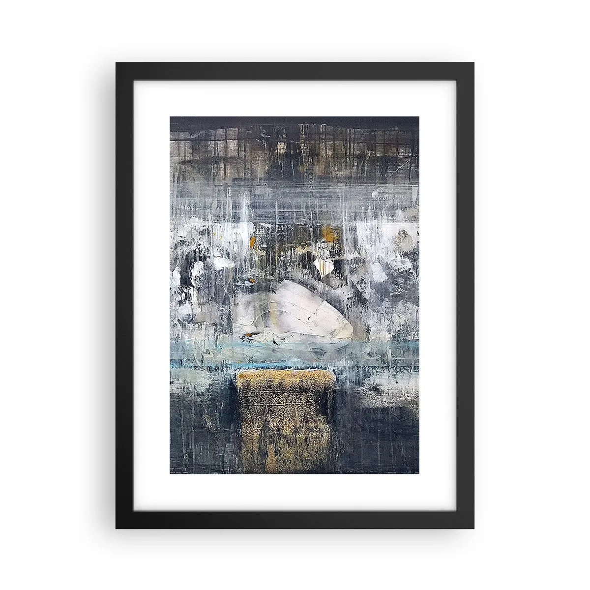 Poster in einem schwarzem Rahmen - Wie auf Eis, wie nach Dezember - 30x40 cm