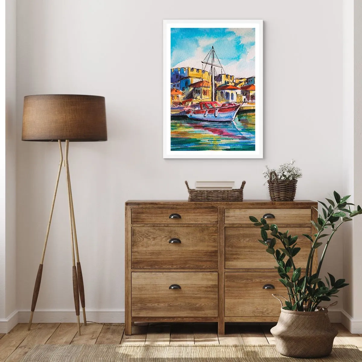 Poster in einem weißen Rahmen - Regenbogennachmittag - 50x70 cm