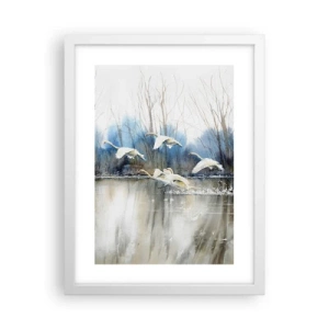 Poster in einem weißen Rahmen - Wie im Märchen von den wilden Schwänen - 30x40 cm