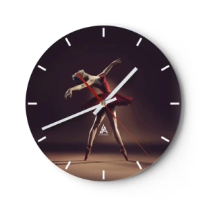 Wanduhr - Glasuhr - Eine Primaballerina - 40x40 cm