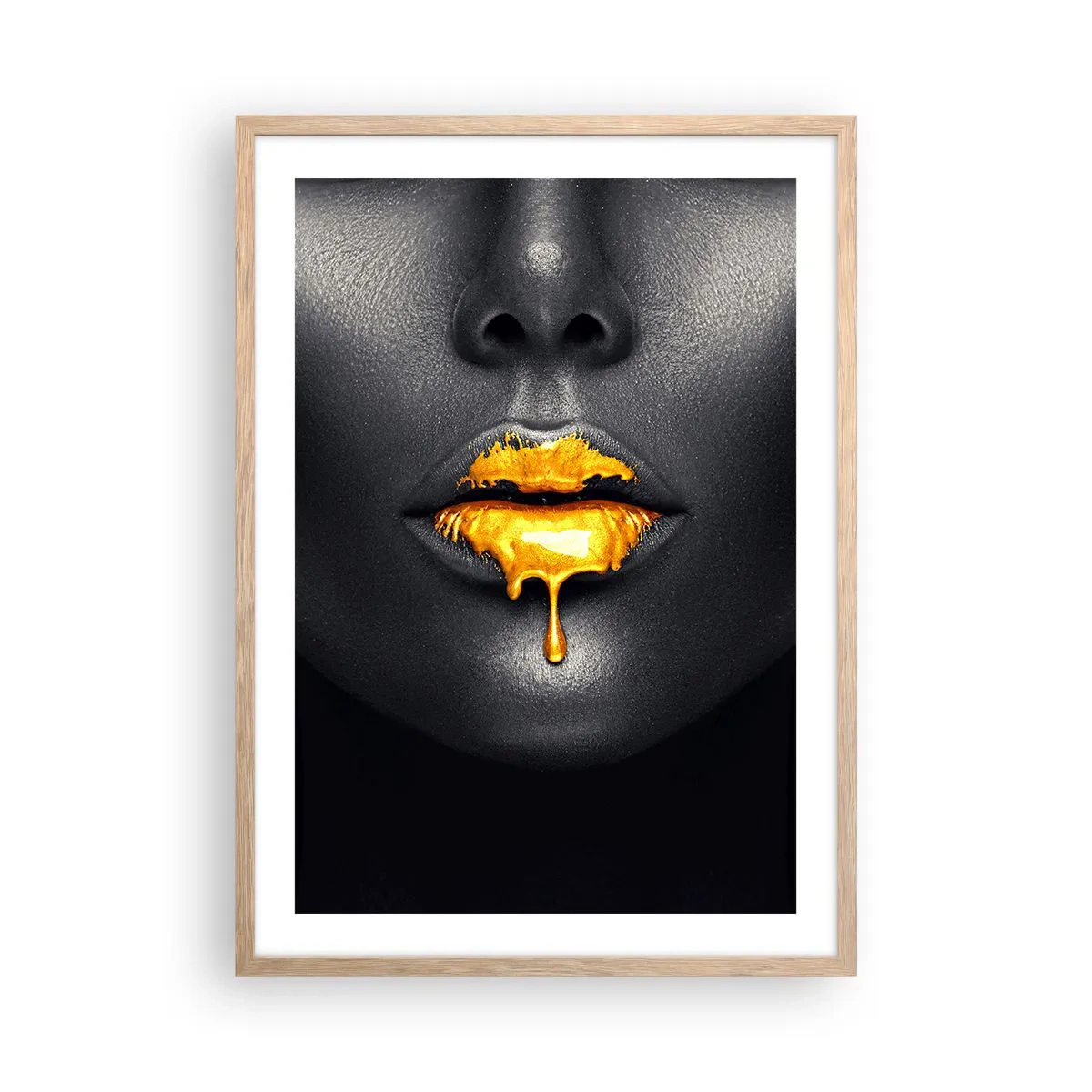 Poster in einem Rahmen aus heller Eiche - Goldmaul - 50x70 cm