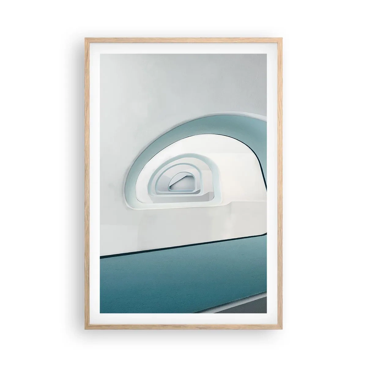 Poster in einem Rahmen aus heller Eiche - Bis zum Ende des Blaus - 61x91 cm