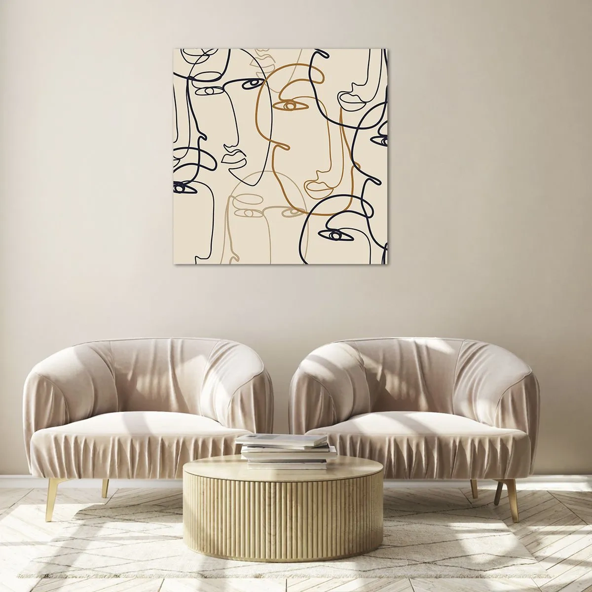 Glasbild - Bild auf glas - Das Porträt wird multipliziert - 30x30 cm