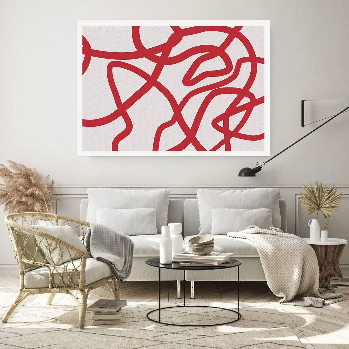 Poster - Rot auf Weiß - 40x30 cm