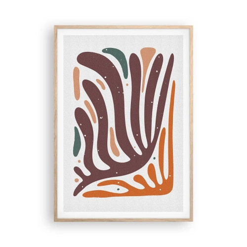 Poster in einem Rahmen aus heller Eiche - Strahlende organische Komposition - 70x100 cm