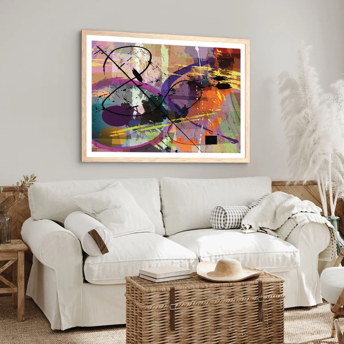 Poster in einem Rahmen aus heller Eiche - Du kannst geradeaus oder umhergehen - 100x70 cm