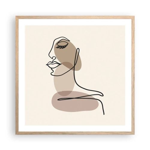 Poster in einem Rahmen aus heller Eiche - Eine gewisse Linie der Schönheit - 60x60 cm