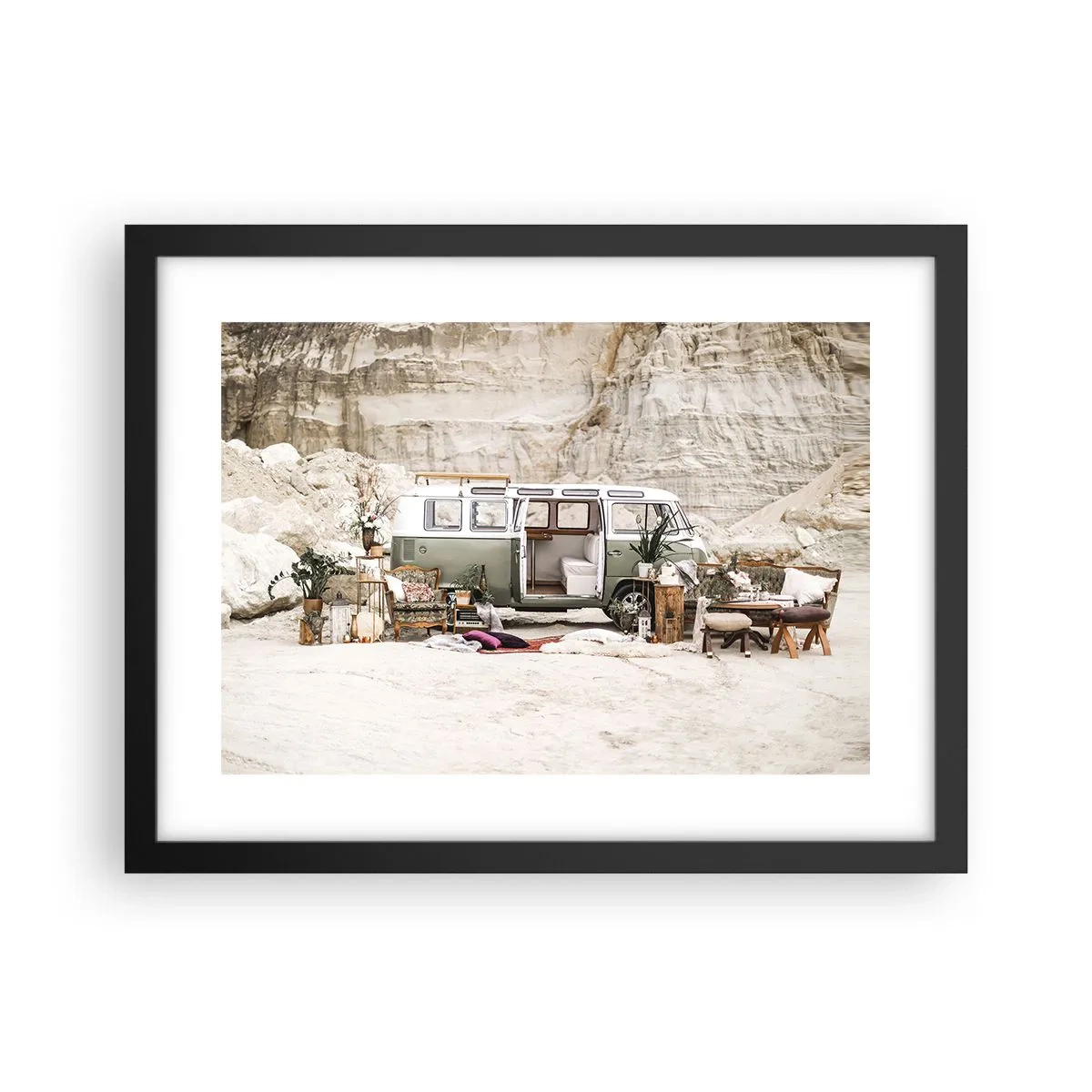 Poster in einem schwarzem Rahmen - Es ist die Zeit, die Reise zu beginnen - 40x30 cm