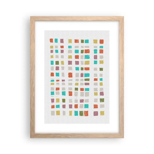 Poster in einem Rahmen aus heller Eiche - Unbekanntes Spiel - 30x40 cm