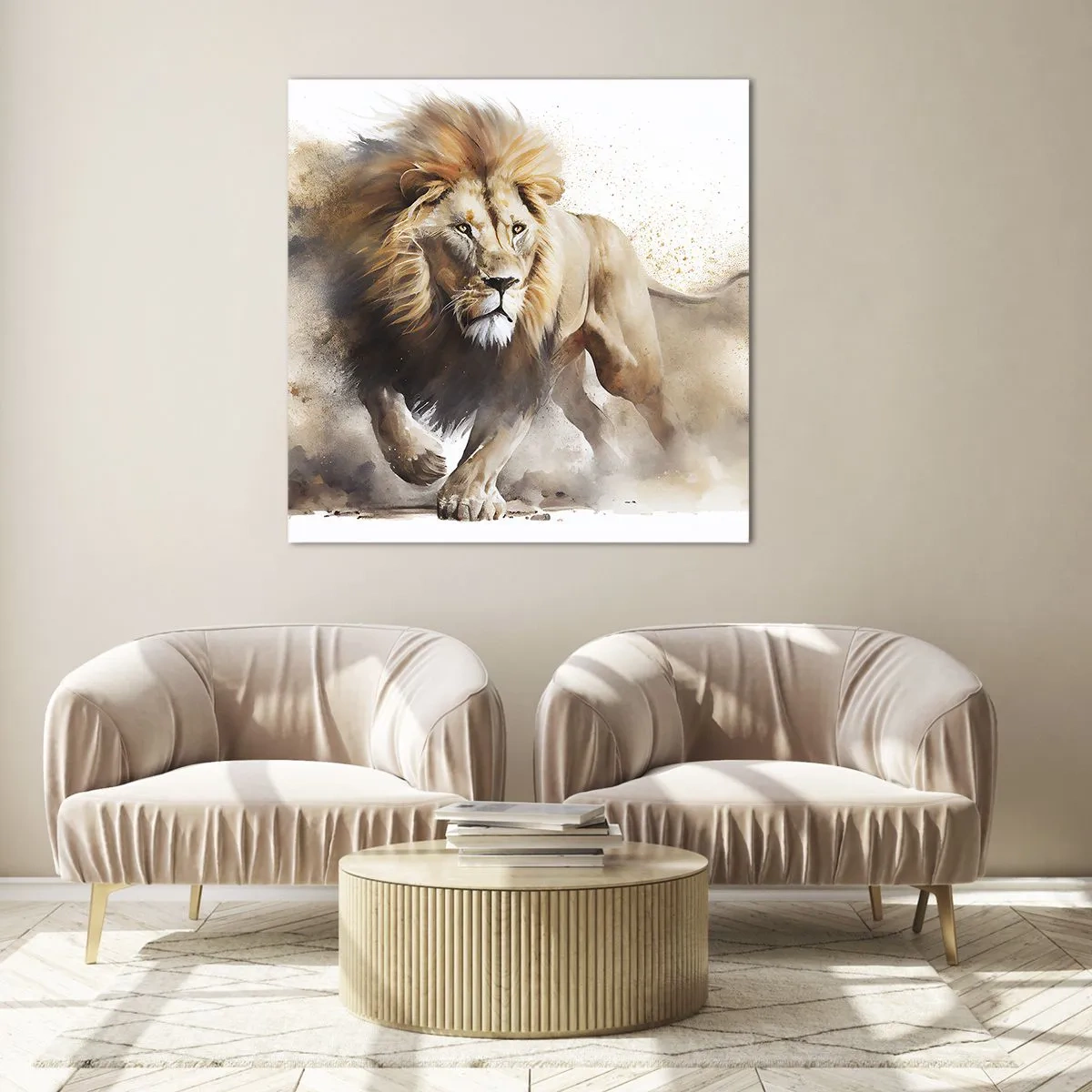 Glasbild - Bild auf glas - Der König zog um - 40x40 cm