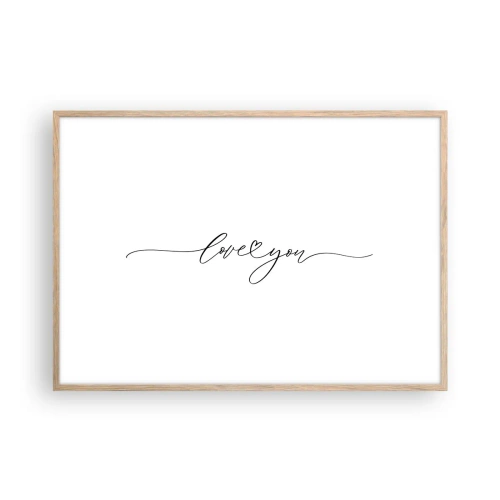 Poster in einem Rahmen aus heller Eiche - Schwarz auf weiß - 100x70 cm