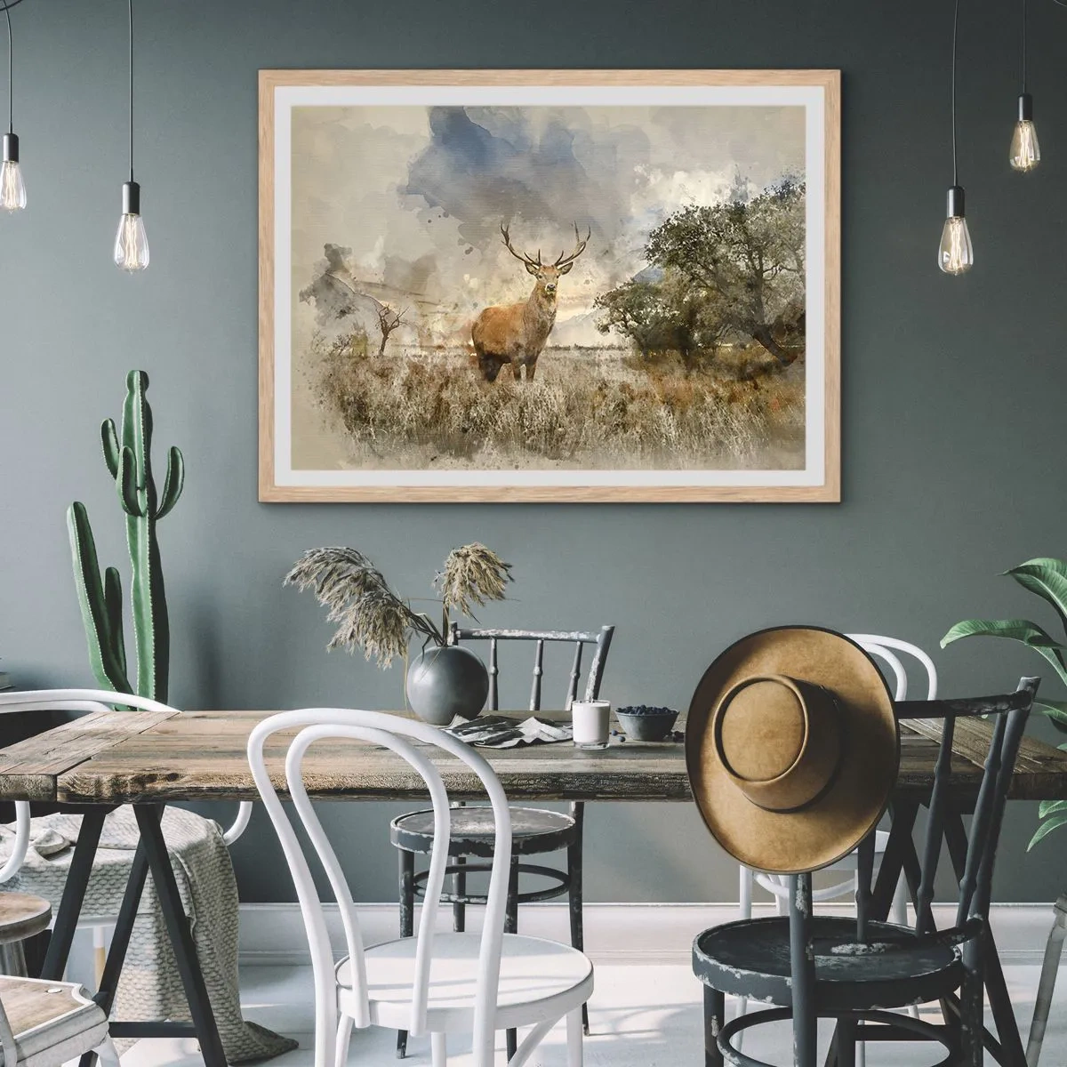 Poster in einem Rahmen aus heller Eiche - Würde – Stärke – Würde - 70x50 cm