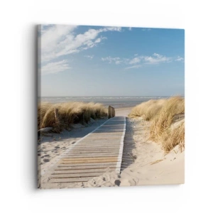 Bild auf Leinwand - Leinwandbild - Hinter der Düne, im Rauschen des Grases - 30x30 cm
