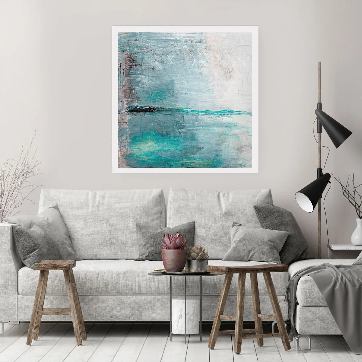 Poster - Horizontal in Blau - 40x40 cm