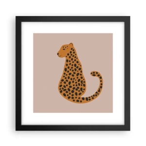 Poster in einem schwarzem Rahmen - Leopardenmuster ist ein modisches Muster - 30x30 cm