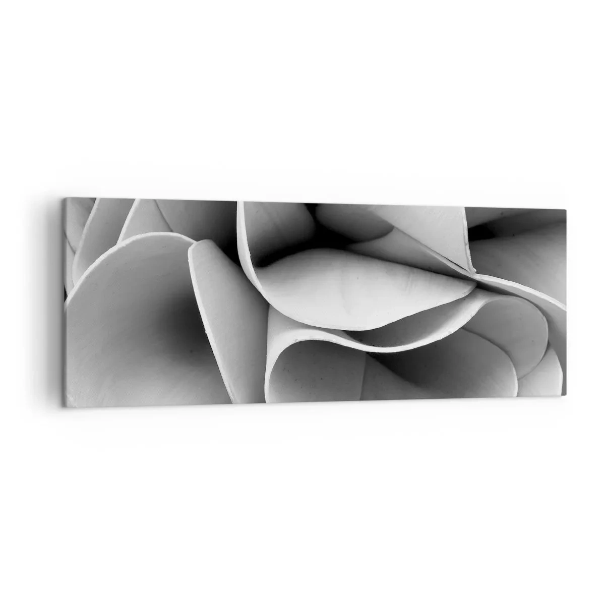 Bild auf Leinwand - Leinwandbild - Schwarz-weiße Details abstrakter Formen - 140x50cm - Es passiert im Weltraum - Moderne Wanddekoration für Wohnzimmer und Schlafzimmer ARTTOR