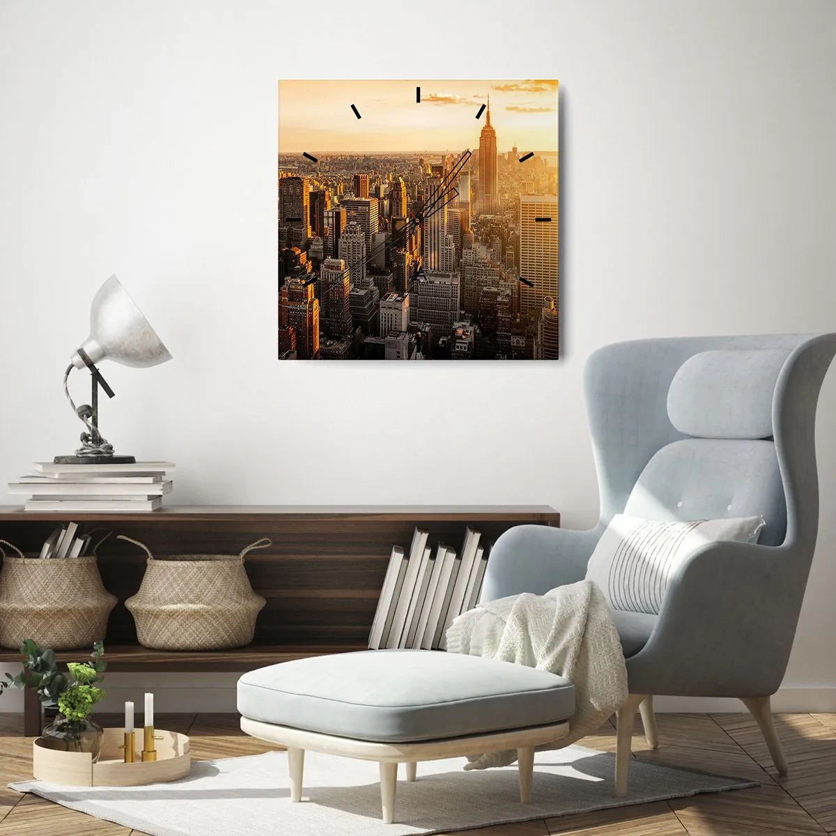 Wanduhr - Glasuhr - In der Sonne wachsen - 40x40 cm