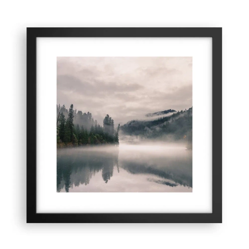 Poster in einem schwarzem Rahmen - In Reflexion, im Nebel - 30x30 cm