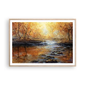 Poster in einem Rahmen aus heller Eiche - Der goldene Strom - 100x70 cm