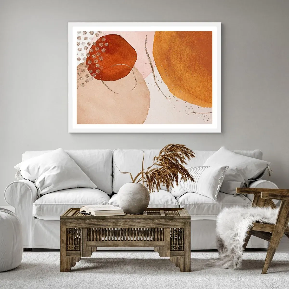Poster in einem weißen Rahmen - Rundheit und Bewegung - 40x30 cm