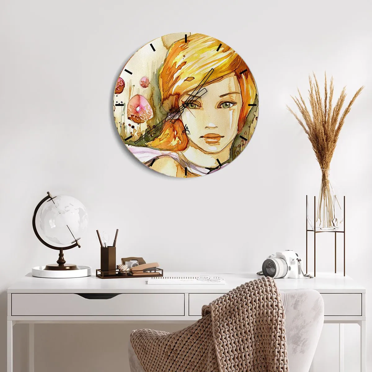 Wanduhr - Glasuhr - Ein smaragdgrüner Look, der die Wut beruhigt - 40x40 cm