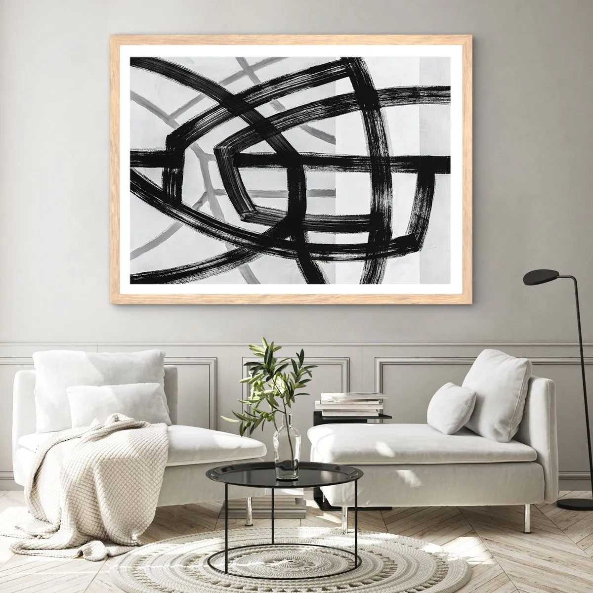 Poster in einem Rahmen aus heller Eiche - Bautiefe - 70x50 cm