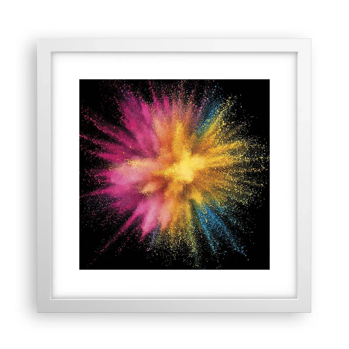 Poster in einem weißen Rahmen - Die Geburt der Farben - 30x30 cm