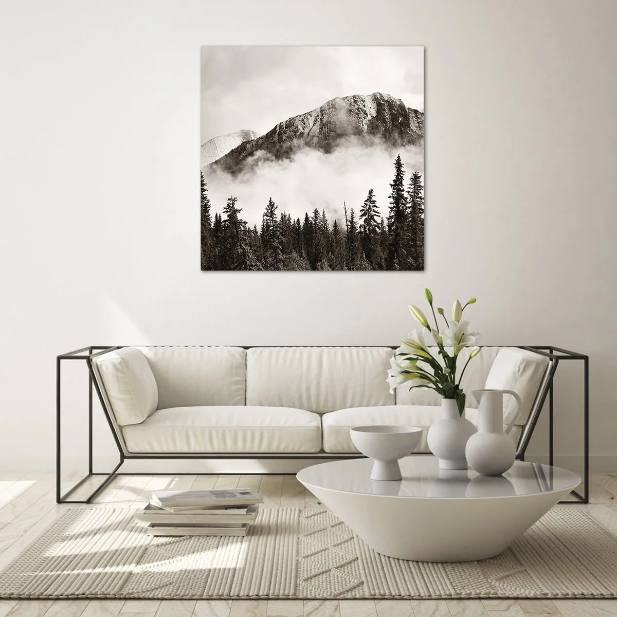 Glasbild - Bild auf glas - Lineal aus Granit - 40x40 cm