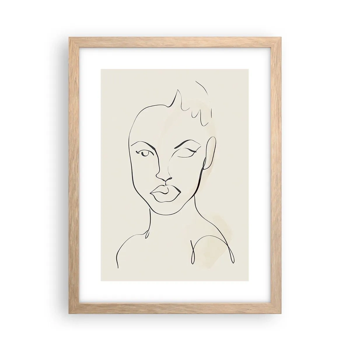 Poster in einem Rahmen aus heller Eiche - Umriss der Sinnlichkeit - 30x40 cm