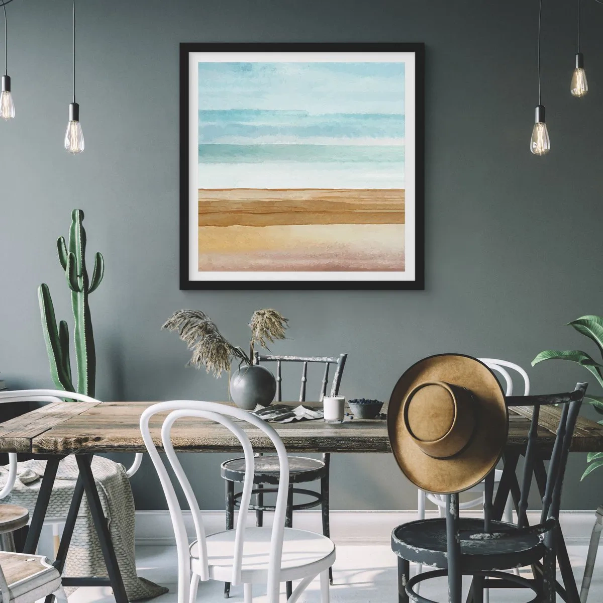 Poster in einem schwarzem Rahmen - Trost - 30x30 cm