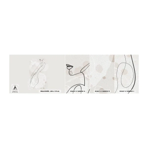 Fototapeten Muster Selbstklebend Deluxe Sticker - Der Blick schweift - Grafik, Lineart, Frauen - 100x30 cm