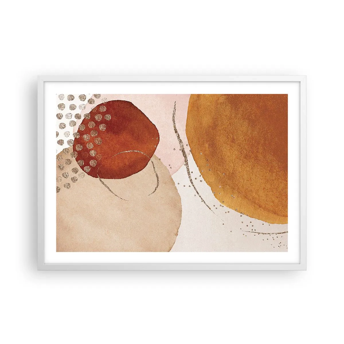 Poster in einem weißen Rahmen - Rundheit und Bewegung - 70x50 cm