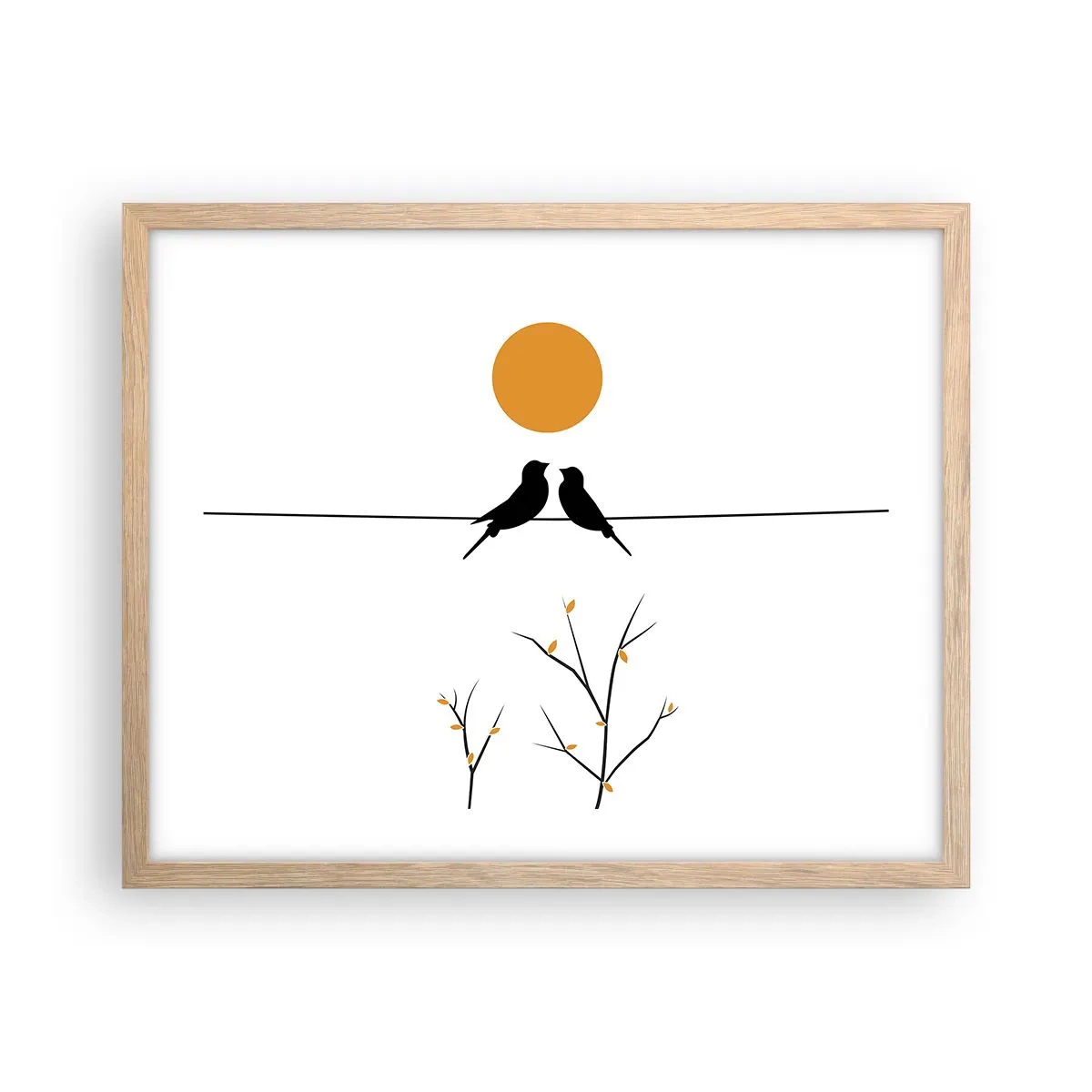 Poster in einem Rahmen aus heller Eiche - Abend der Nachtigallen - 50x40 cm